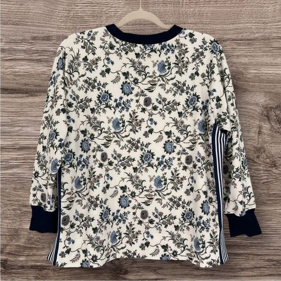 TNUCK SPORT White Wildflower Maggie Pullover Floral Striped Crewneck xl - Picture 5 of 12